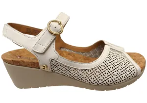 Revere Womens Kaya Wedge Comfortable Supportive Leather Sandals Pool Day Flexible Vacation Shoes