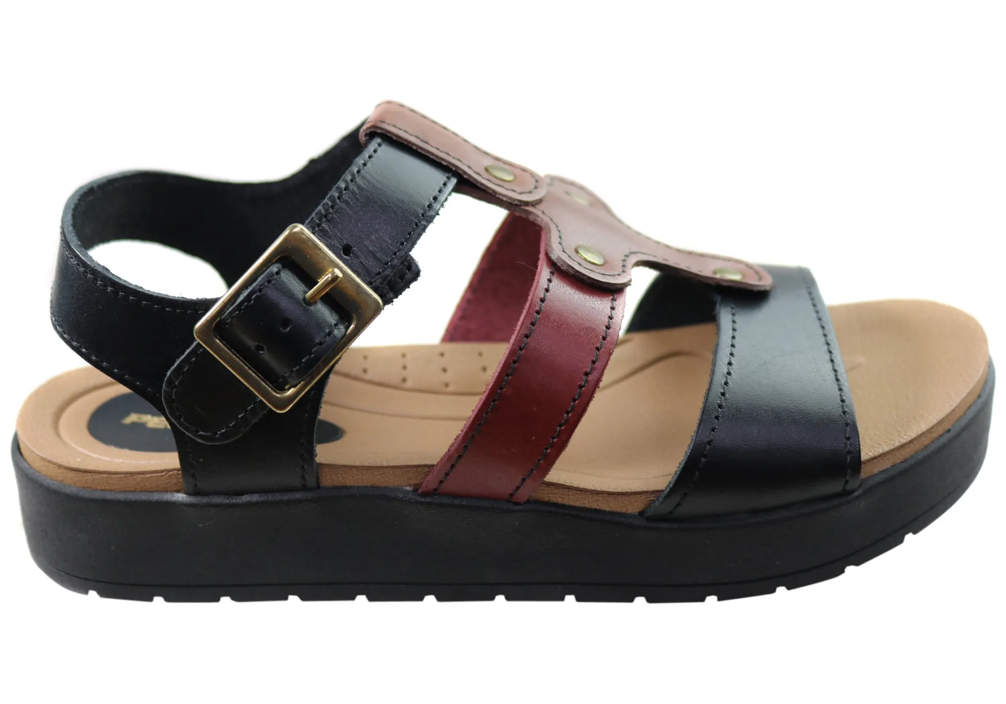 Indoor Use Pegada Atlas Womens Comfortable Leather Sandals Made In Brazil