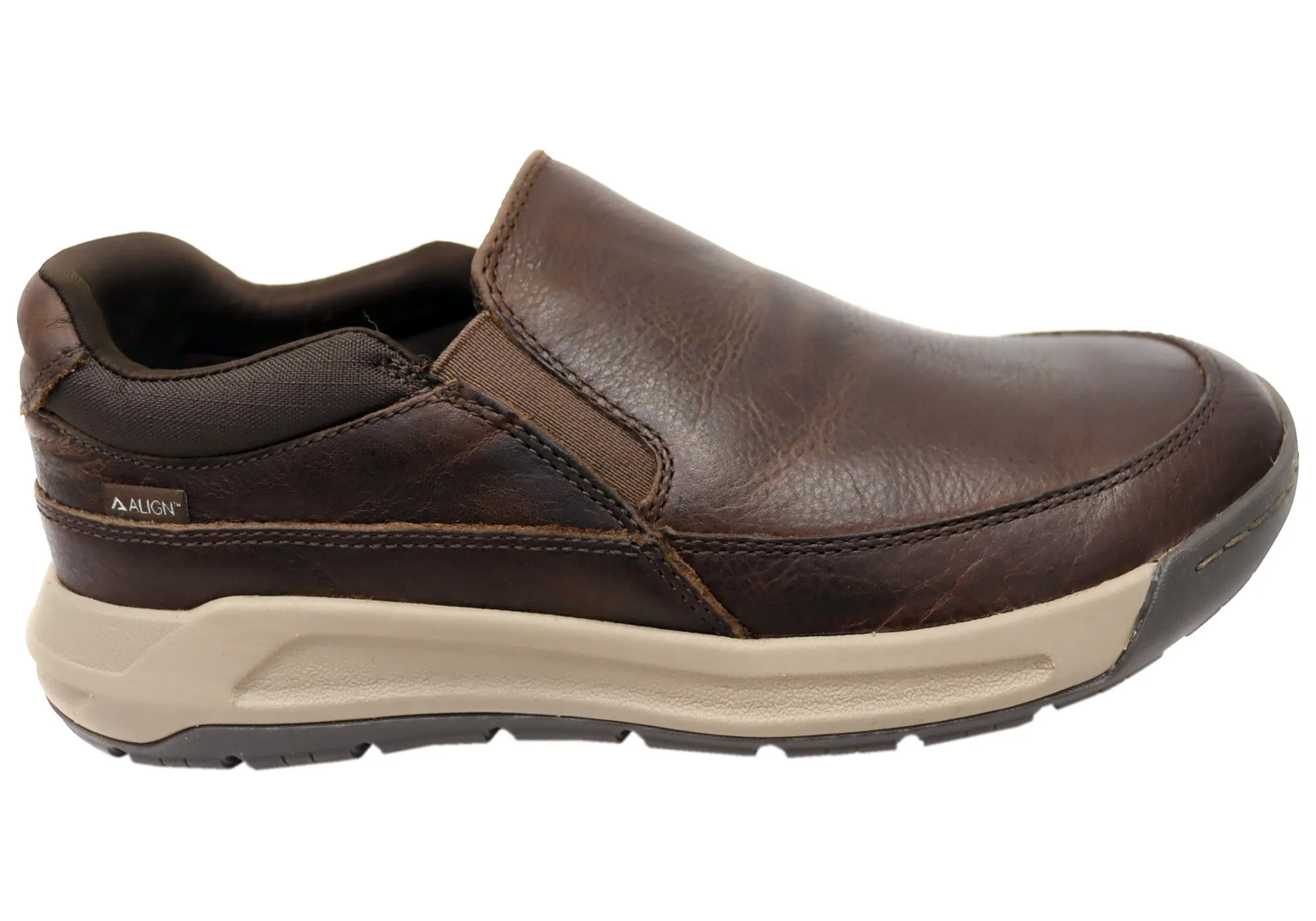Align Elliott Mens Supportive Leather Wide Fit Comfort Slip On Shoes Thick sole