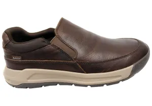 Align Elliott Mens Supportive Leather Wide Fit Comfort Slip On Shoes Work Comfort