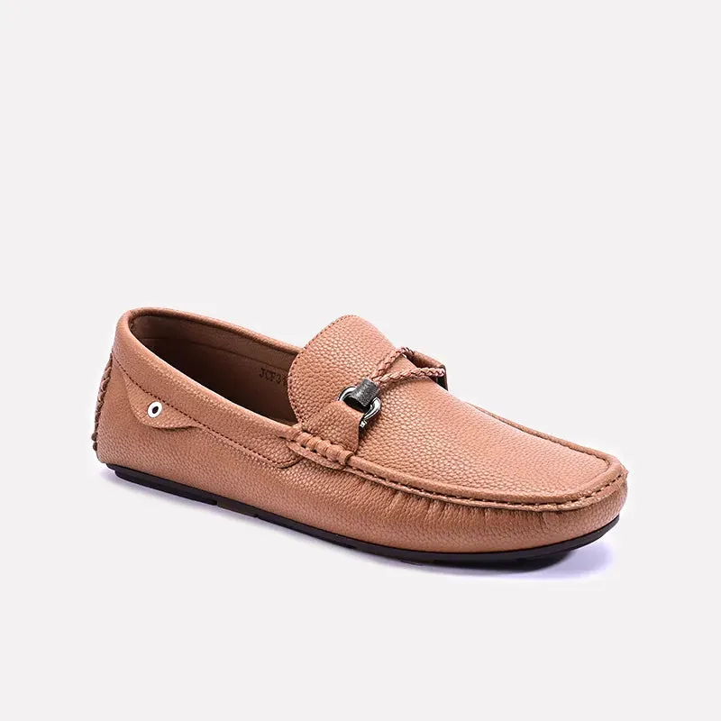 Modern Look Cushioned Upper Mustard Modern Loafers For Men 0130954