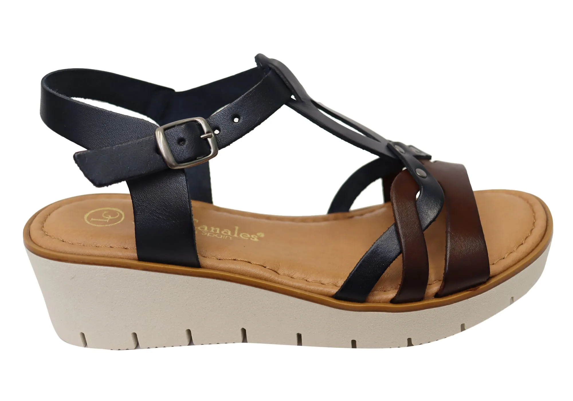 Adjustable Fit Lola Canales Terese Womens Comfortable Leather Sandals Made In Spain