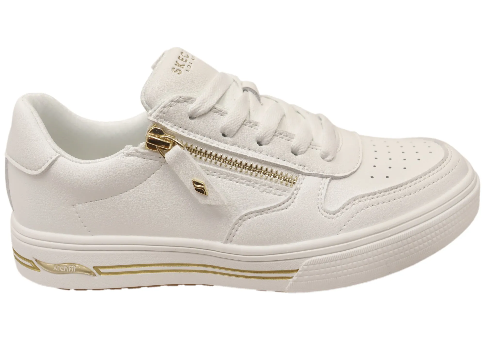 Skechers Womens Arch Fit Arcade Stroll N Comfortable Shoes Shine Tone Non Slip Wellness Seekers