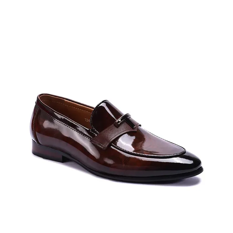 Dance Shade Brown Glossy Slip On Dress Shoes 0111269