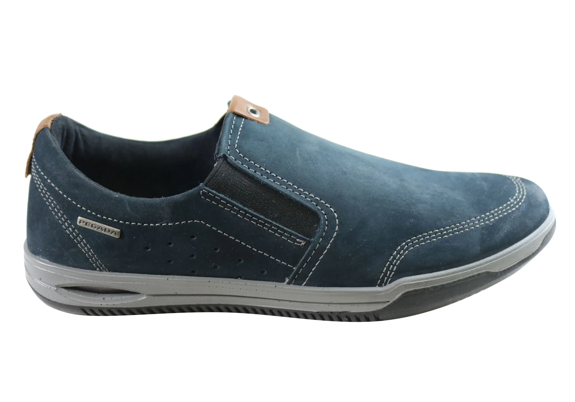 Slip Free SlipOn Pegada Lincoln Mens Leather Slip On Comfort Casual Shoes Made In Brazil