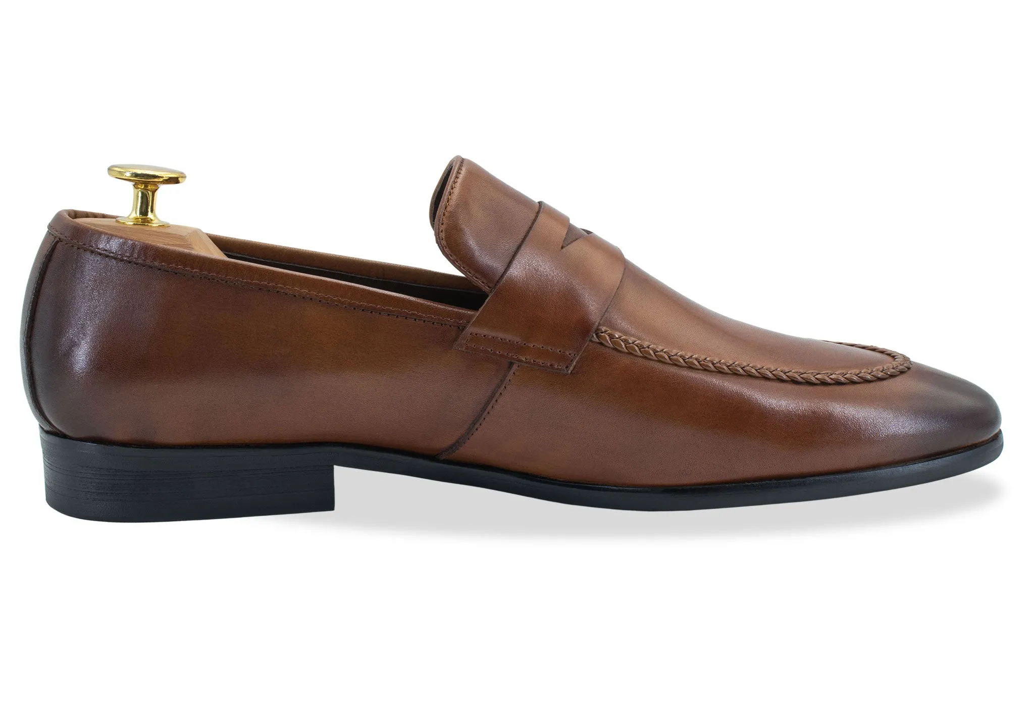 Firm Ground Quiet Step Arrecifes Blake Stitch Chestnut Loafer