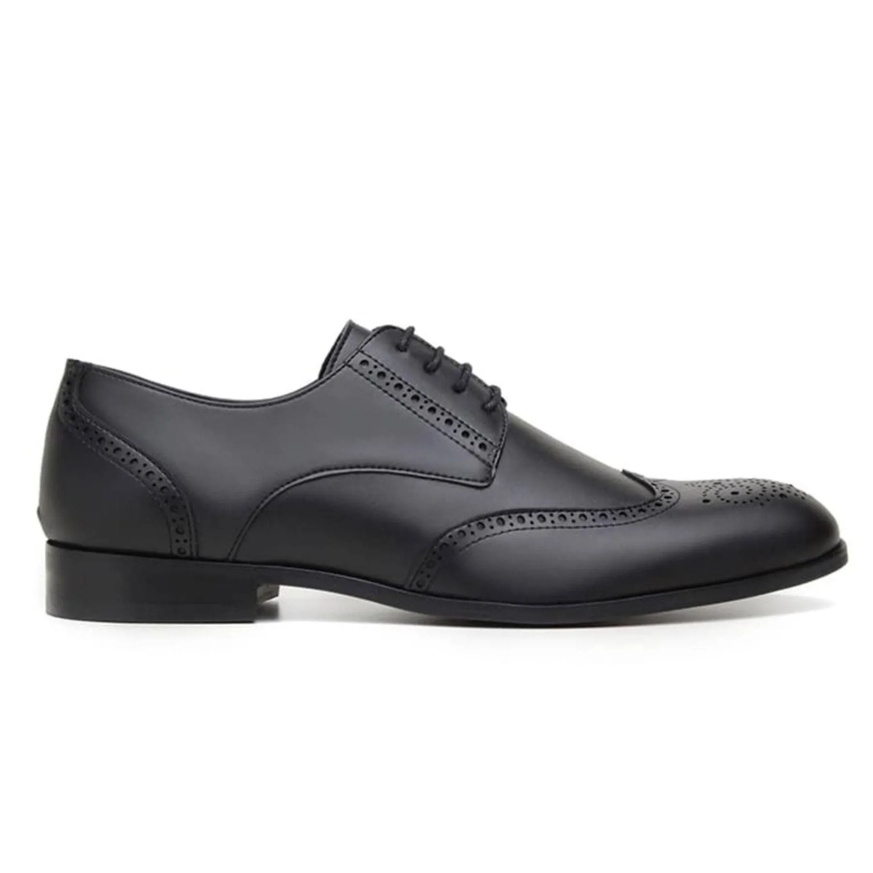 'Elias' men's vegan wingtip shoe by Ahimsa - black Light Step water proof