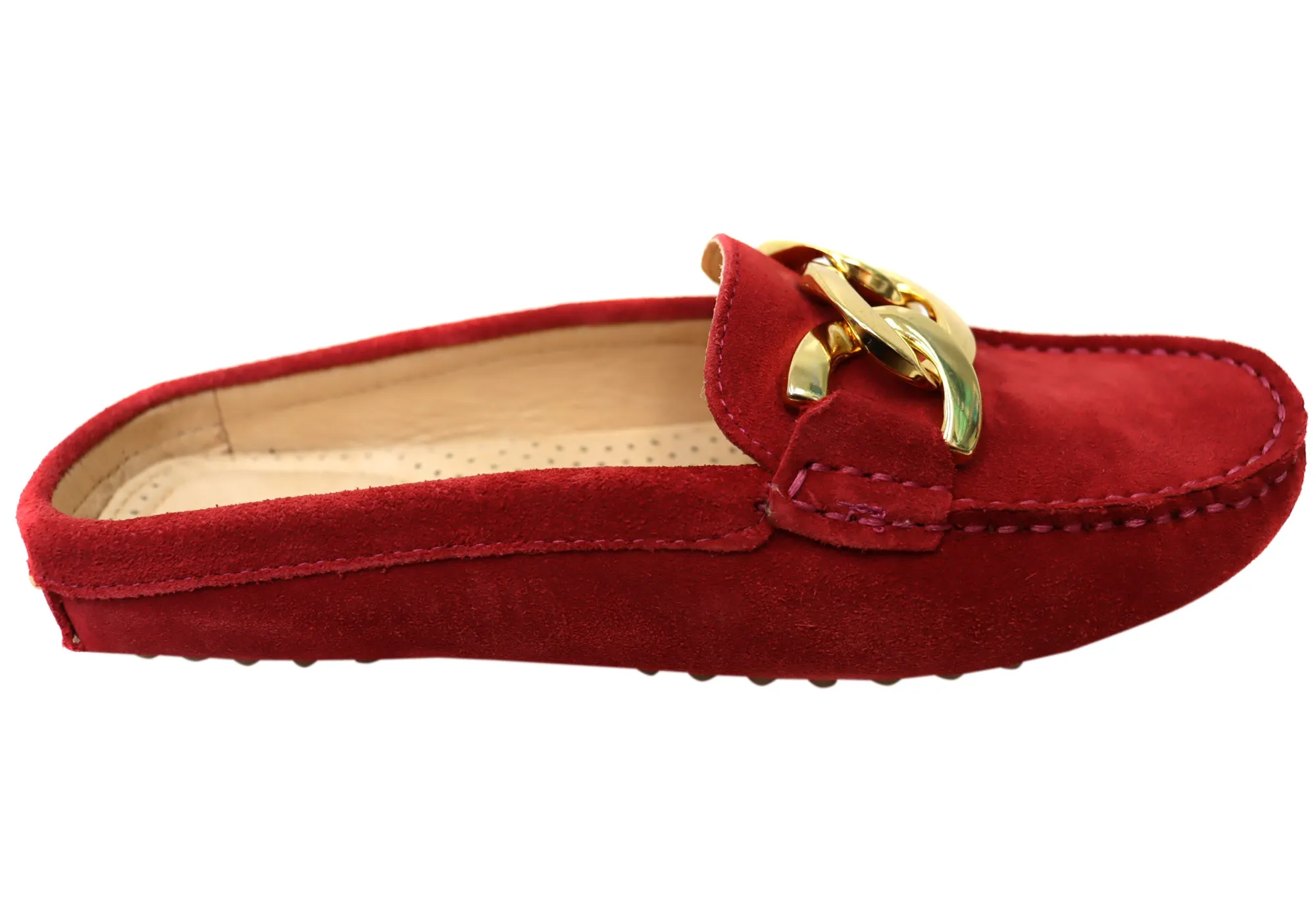 Tech Glow Savelli Paula Womens Brazilian Leather Closed Toe Open Back Mules