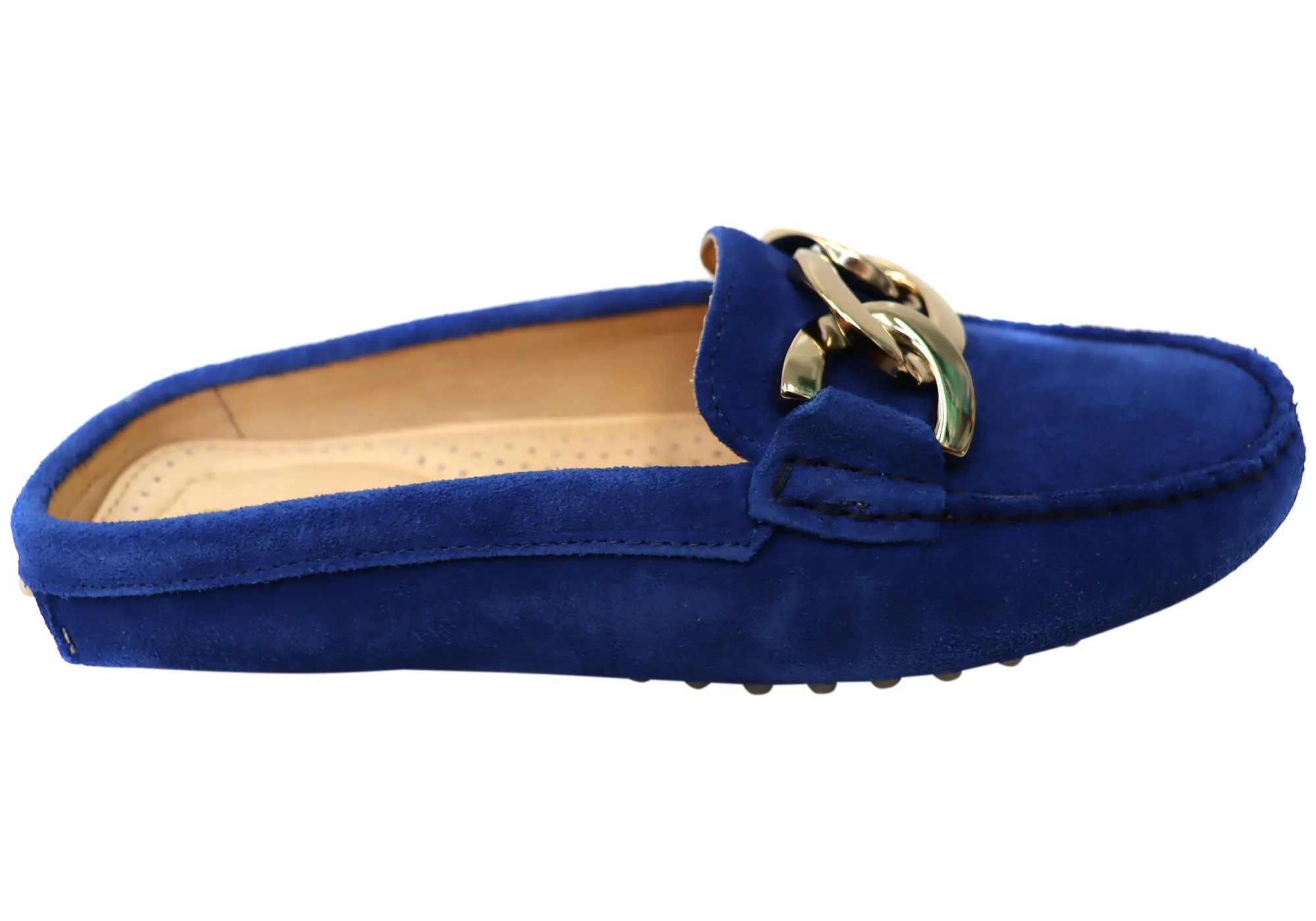 Savelli Paula Womens Brazilian Leather Closed Toe Open Back Mules Stud Cool