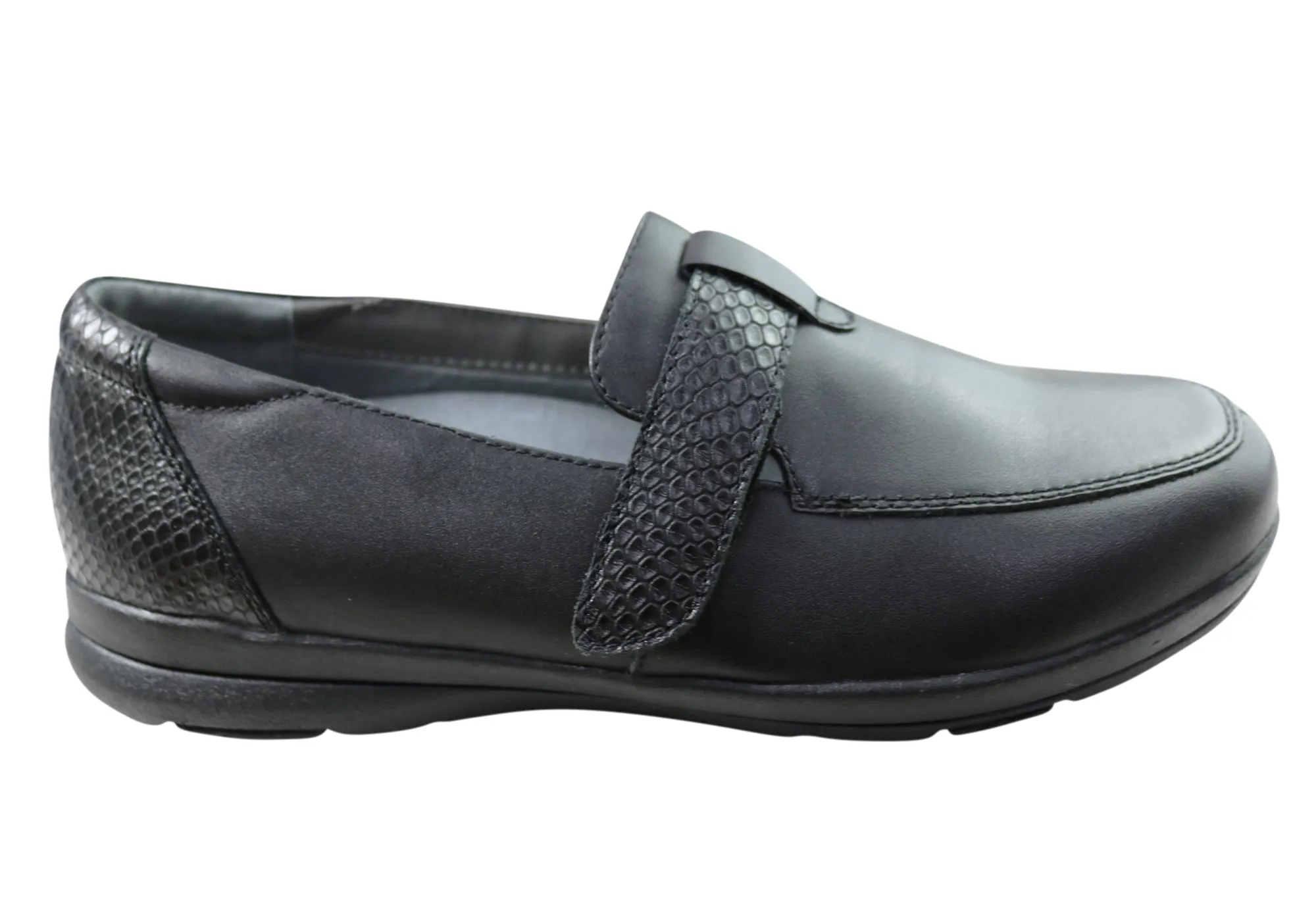 Comfort footbed Scholl Orthaheel Virgo Womens Supportive Leather Comfort Loafers Shoes