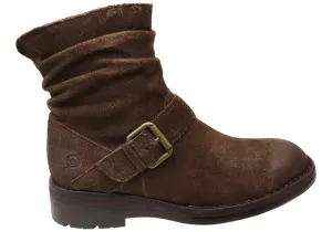Rugged Built Hiking Trails Comfort Lining Rough Terrain Born Midway Womens Comfortable Leather Ankle Boots
