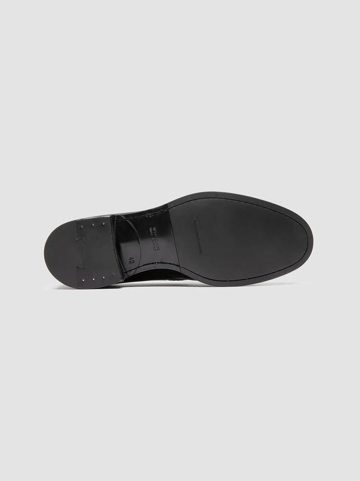 Port Walk Comfort Heel IVIES 002 - Black Leather Tassel Loafers