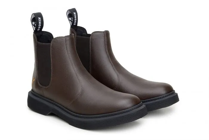 'Brick Lane' Vegan Chelsea Boot by King55 - Espresso Waterproof Morning Walk rain walk