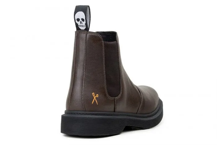 'Brick Lane' Vegan Chelsea Boot by King55 - Espresso Traction Line