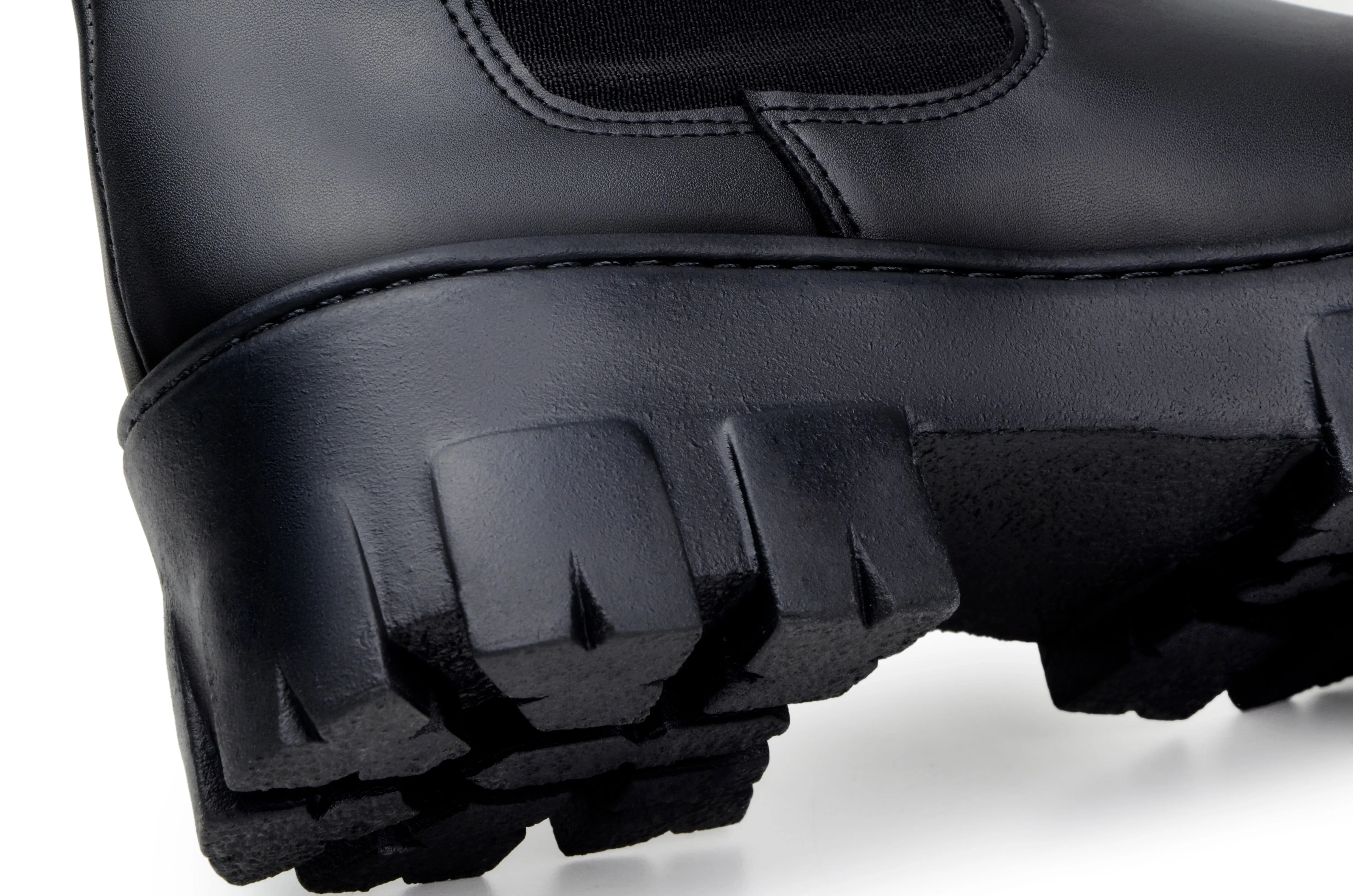 'Rosana' women's chunky sole vegan chelsea Zette Shoes - black Weekend Adventure