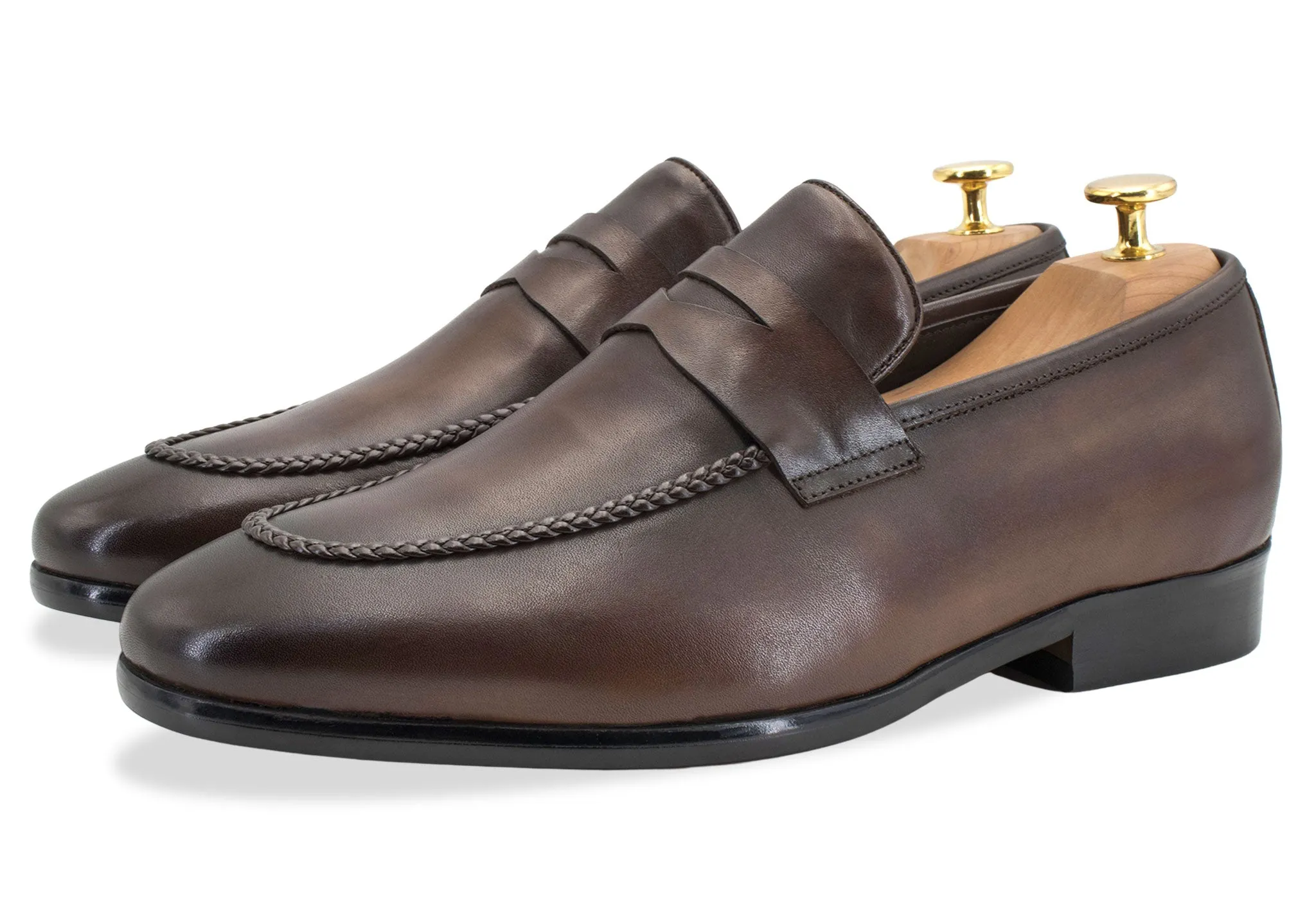 Fantasy Path Couple Pair Arrecifes Walnut Penny Loafer