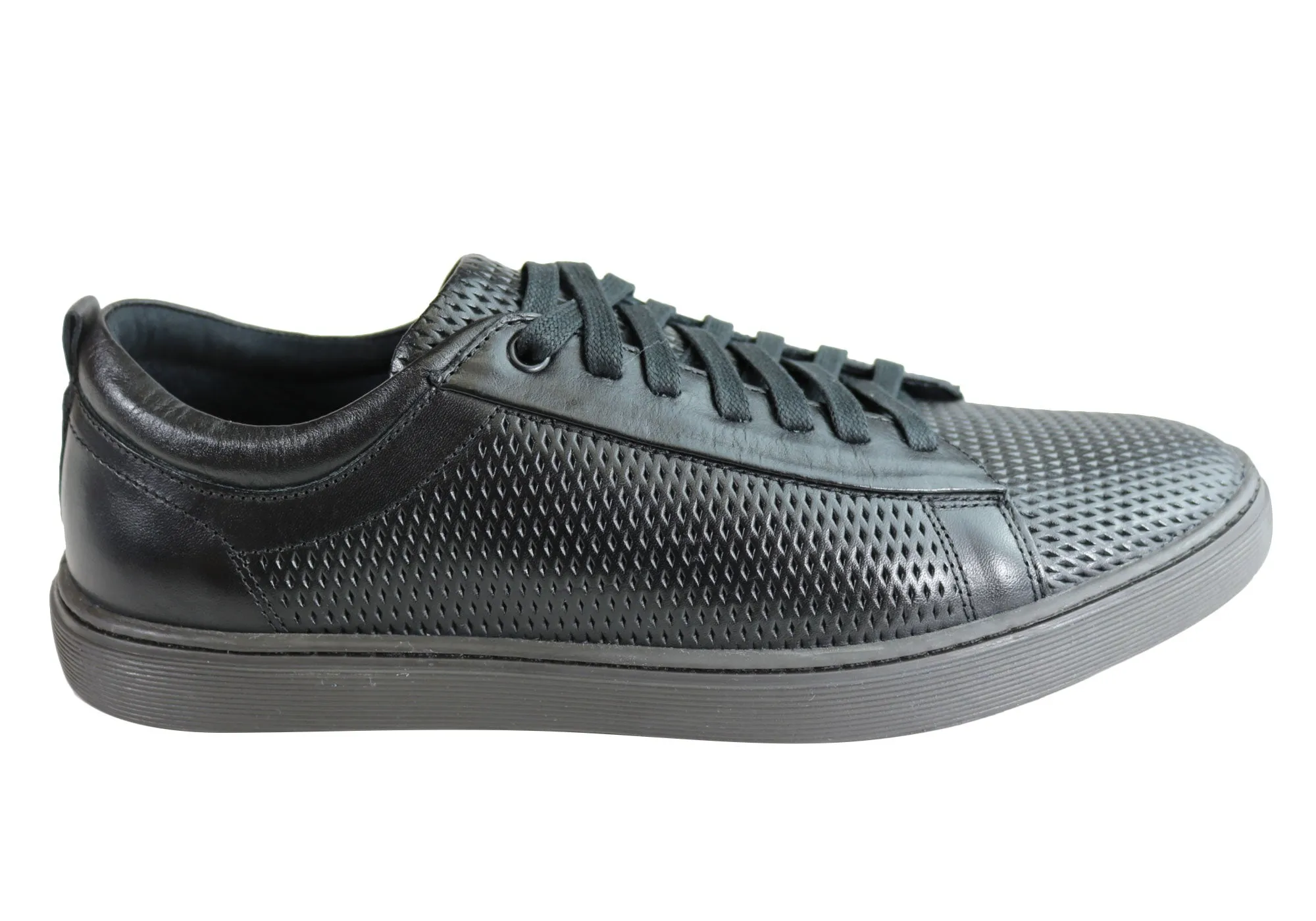 Ferricelli Finch Mens Leather Lace Up Casual Shoes Made In Brazil Arch   Support