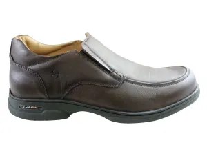 Ferricelli Vinnie Mens Leather Slip On Comfort Shoes Made In Brazil Indoor Movement