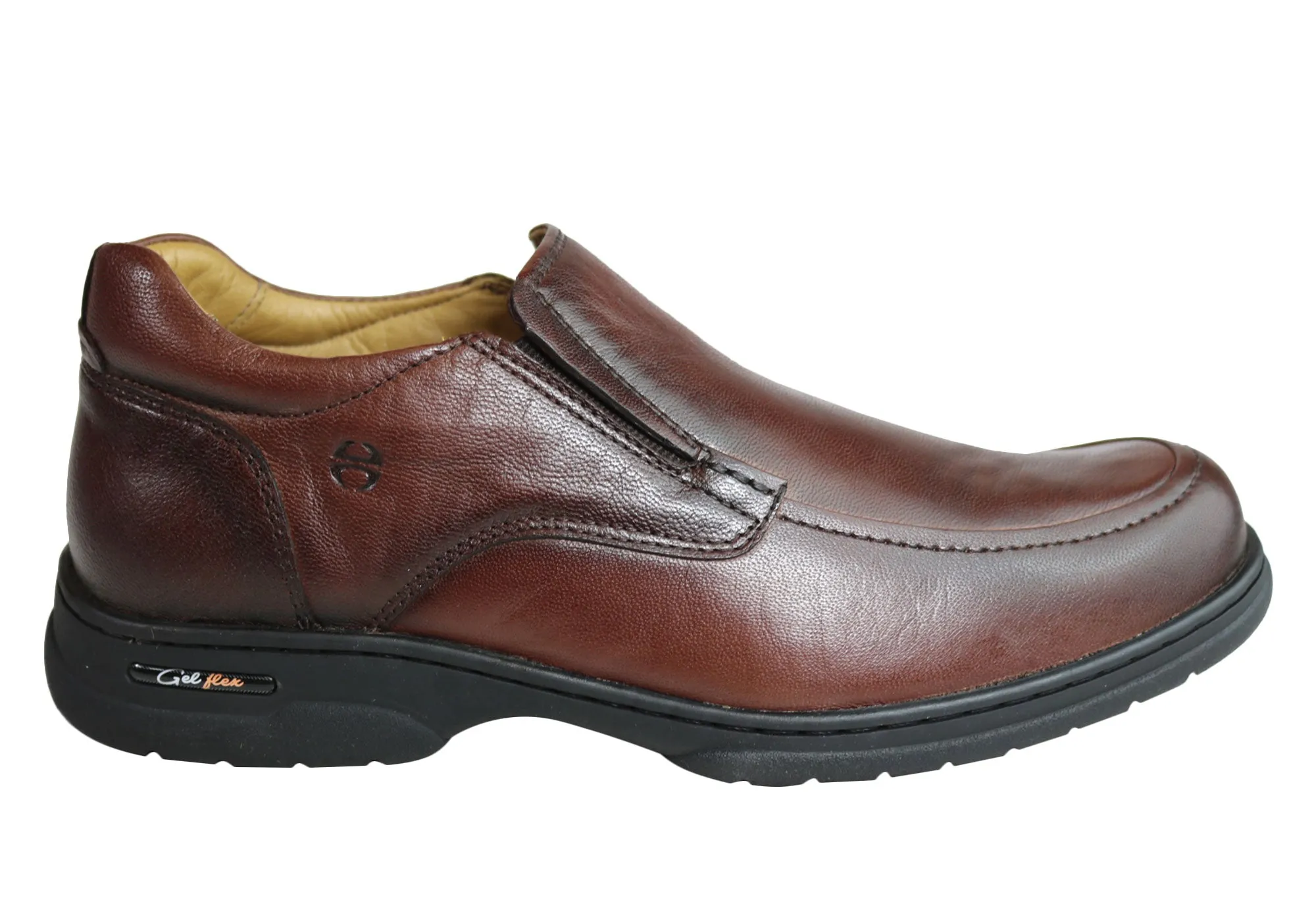 Ferricelli Vinnie Mens Leather Slip On Comfort Shoes Made In Brazil Control Step