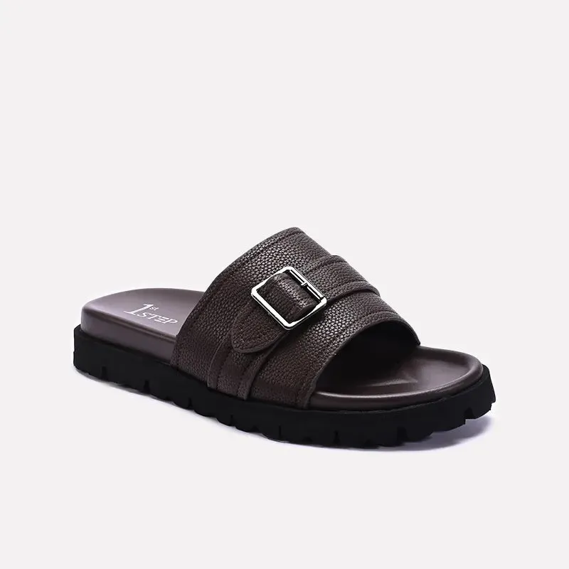 Brown Casual Slides For Men 0151088 Comfy Footstep