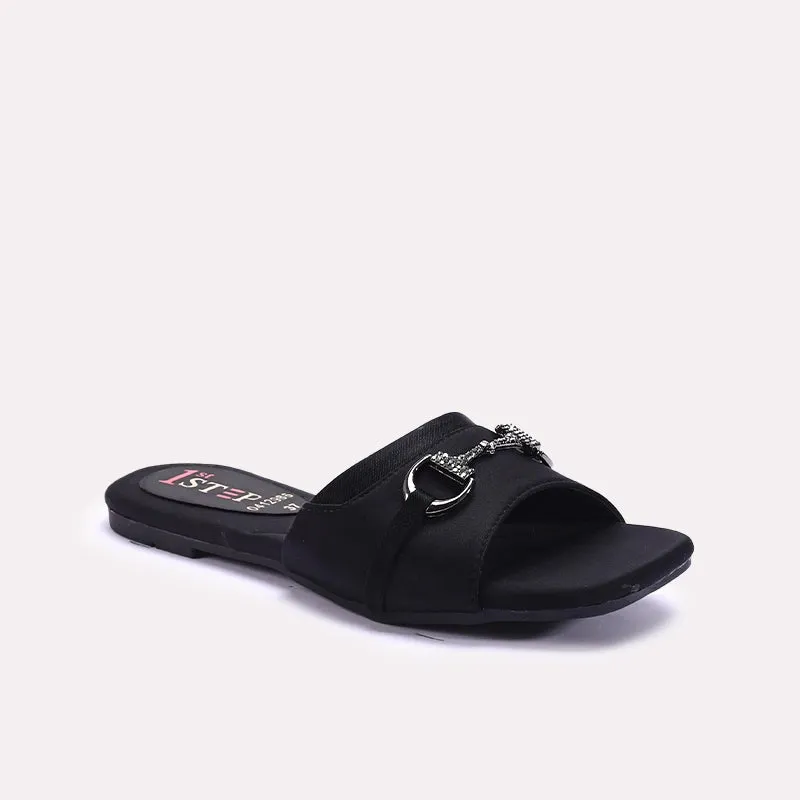 Womens Black Casual Slippers 0412986 Classic Design Light Summer Slides