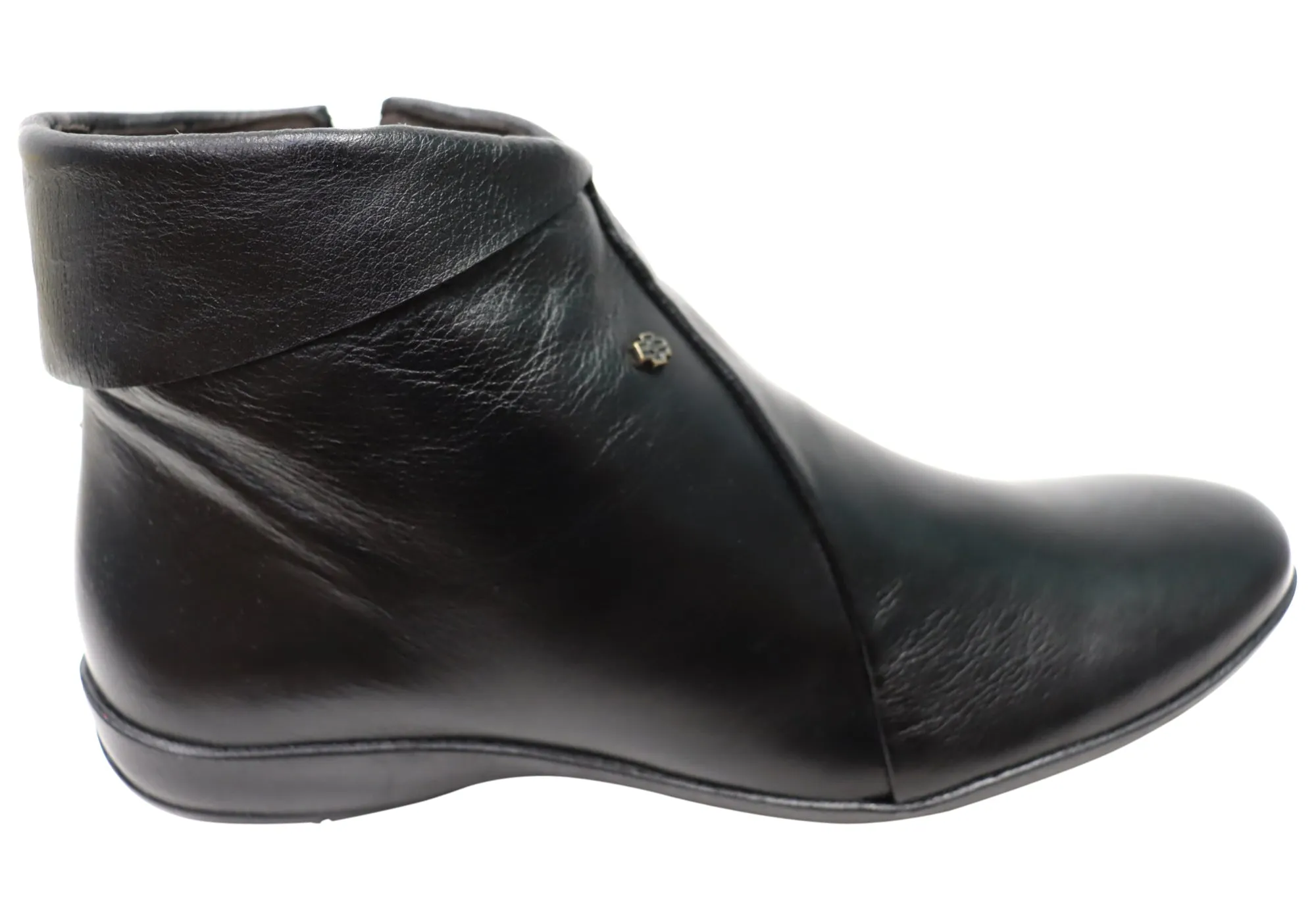 Perlatto Lotty Womens Comfortable Leather Ankle Boots Made In Brazil Heat Lock CushionedSole