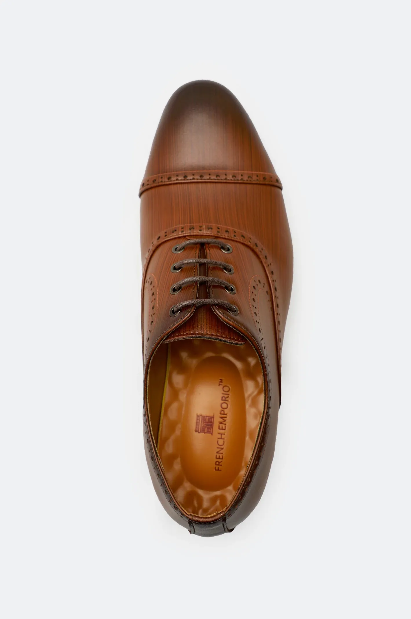 Simple Wear Coffee Men Formal Derby Lace Shoes