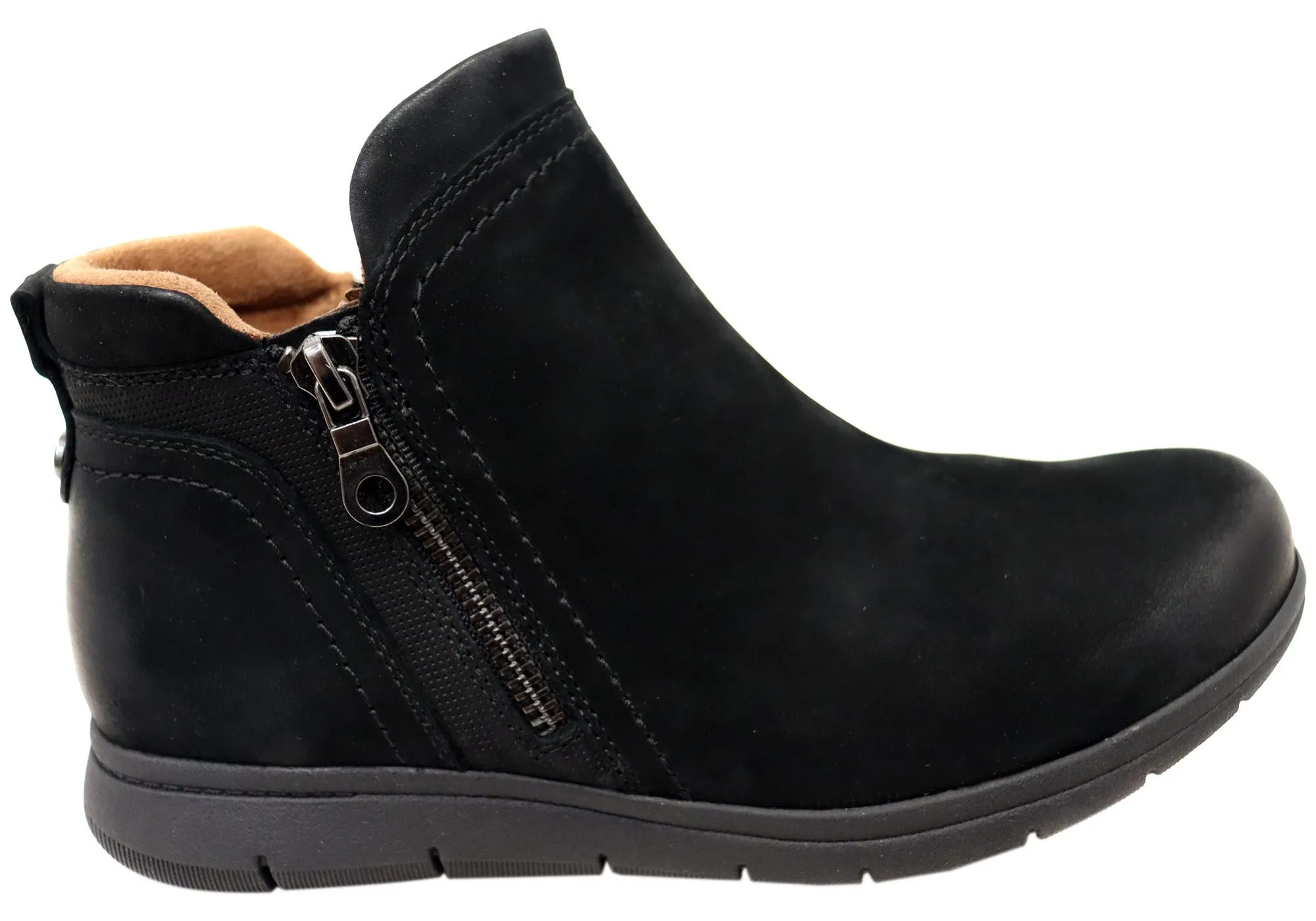 Cobb Hill Lidia Zip Boot Comfortable Leather Ankle Boots Weather Ready Cushioned Step Rough Terrain