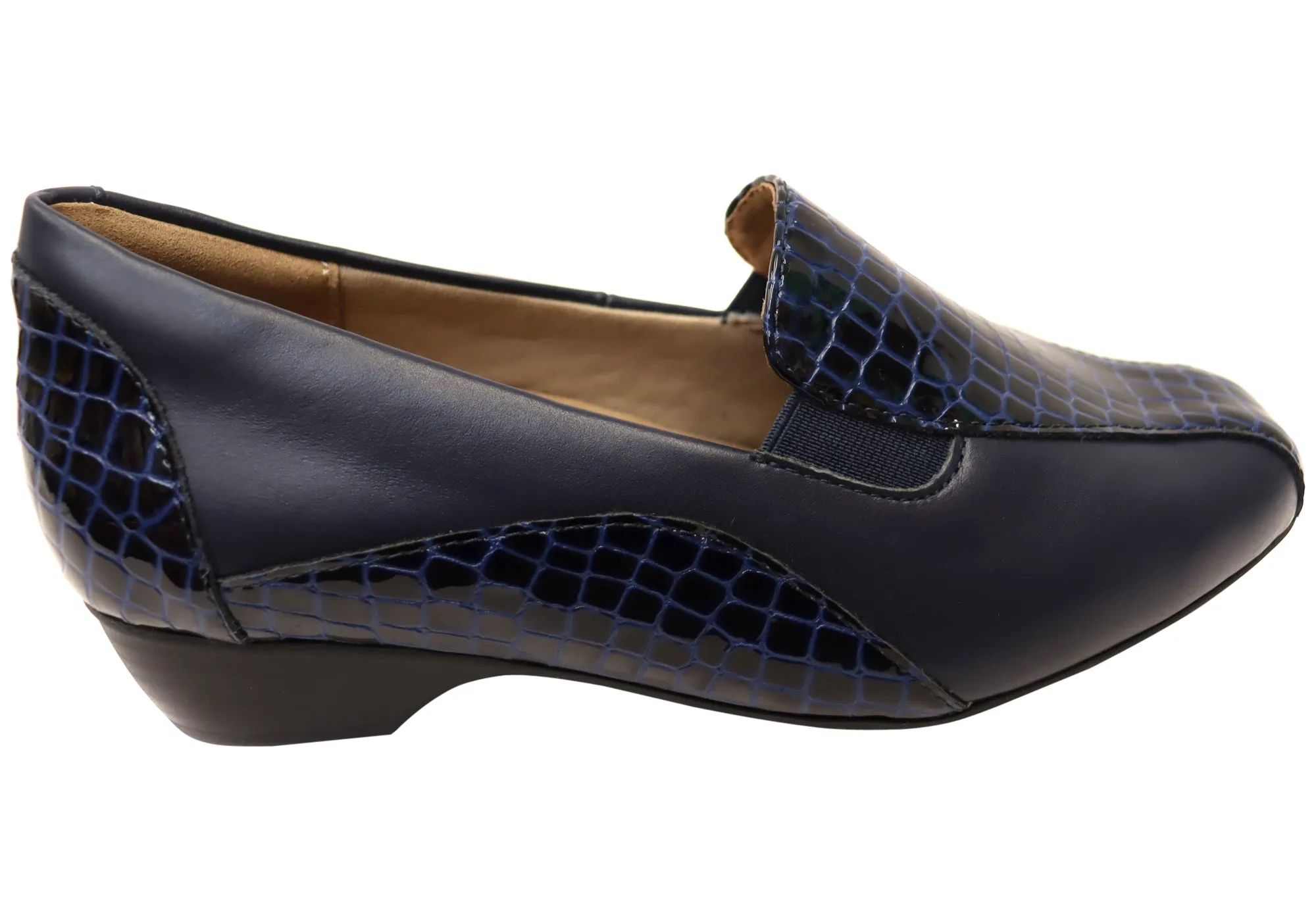 Heart Glow Homyped Thandi Womens Comfortable Leather Wide Fit Shoes