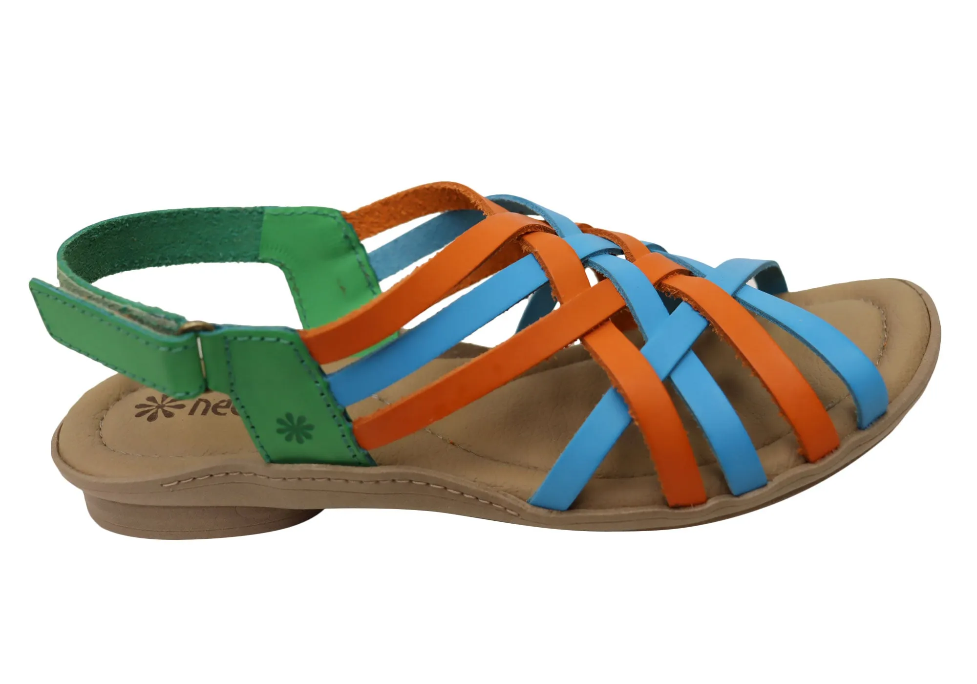 velcro Casual Travel Shoes New Face Jessica Womens Comfortable Leather Sandals Made In Brazil
