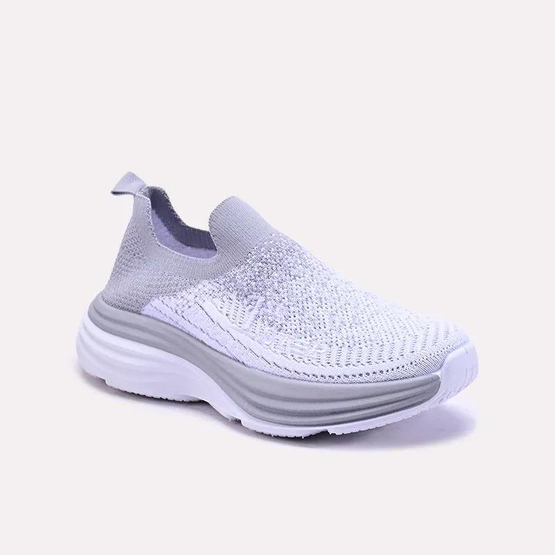 All-Season Wear Wide Vionette Gray Slip On Sneakers 0440760
