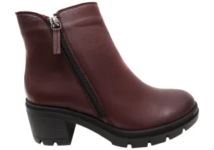 Orizonte Glyndon Womens European Comfortable Leather Ankle Boots Patent Glow Built For Comfort