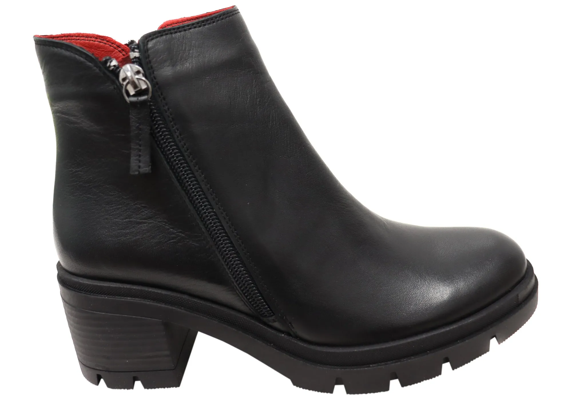 Orizonte Glyndon Womens European Comfortable Leather Ankle Boots Olive Tone Wide Cut