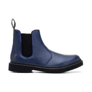 Thermal Barrier Durable Shell All Day Wear 'Brick Lane' vegan Chelsea boot by King55 - navy
