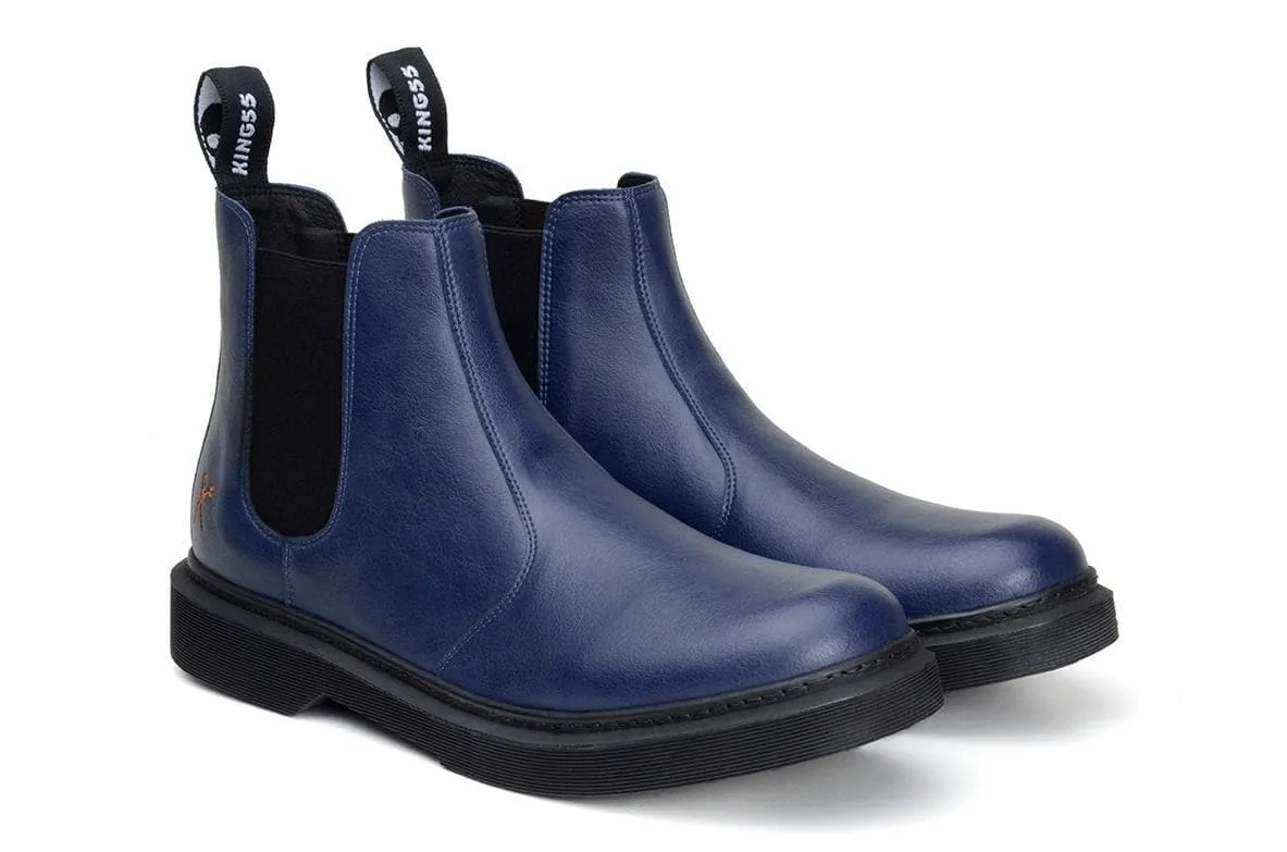 'Brick Lane' vegan Chelsea boot by King55 - navy Cushioned Step Weather Resistant User Anti Odor Morning Walk