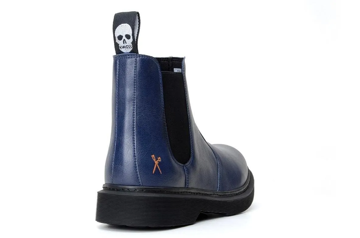 'Brick Lane' vegan Chelsea boot by King55 - navy Outdoor Ready