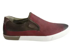 Ferricelli Kelvin Mens Leather Slip On Casual Shoes Made In Brazil Drive Friendly Family Fit