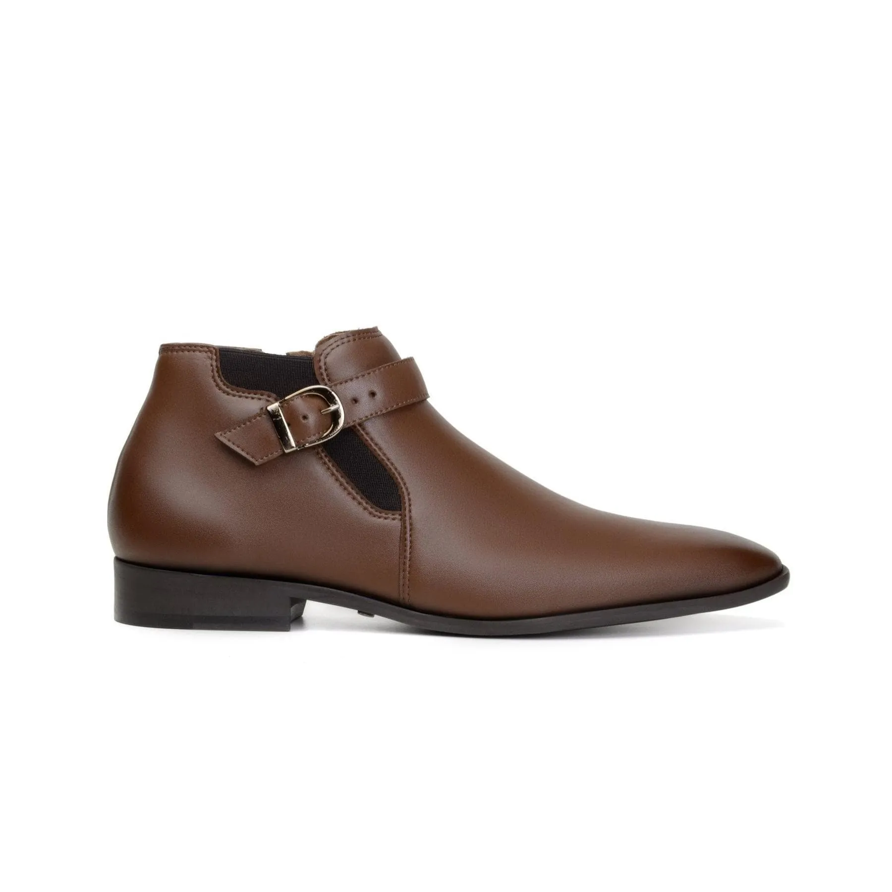 Buckle Fit Anti Odor Outdoor Explorers 'Archer' men's cognac vegan-leather boot by Zette Shoes