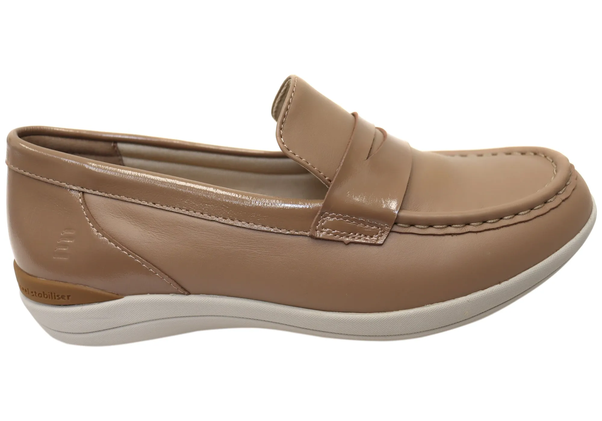 Shock Resistant Rubber Sole Homyped Glee Penny Loafer Womens Leather Comfortable Supportive Shoes