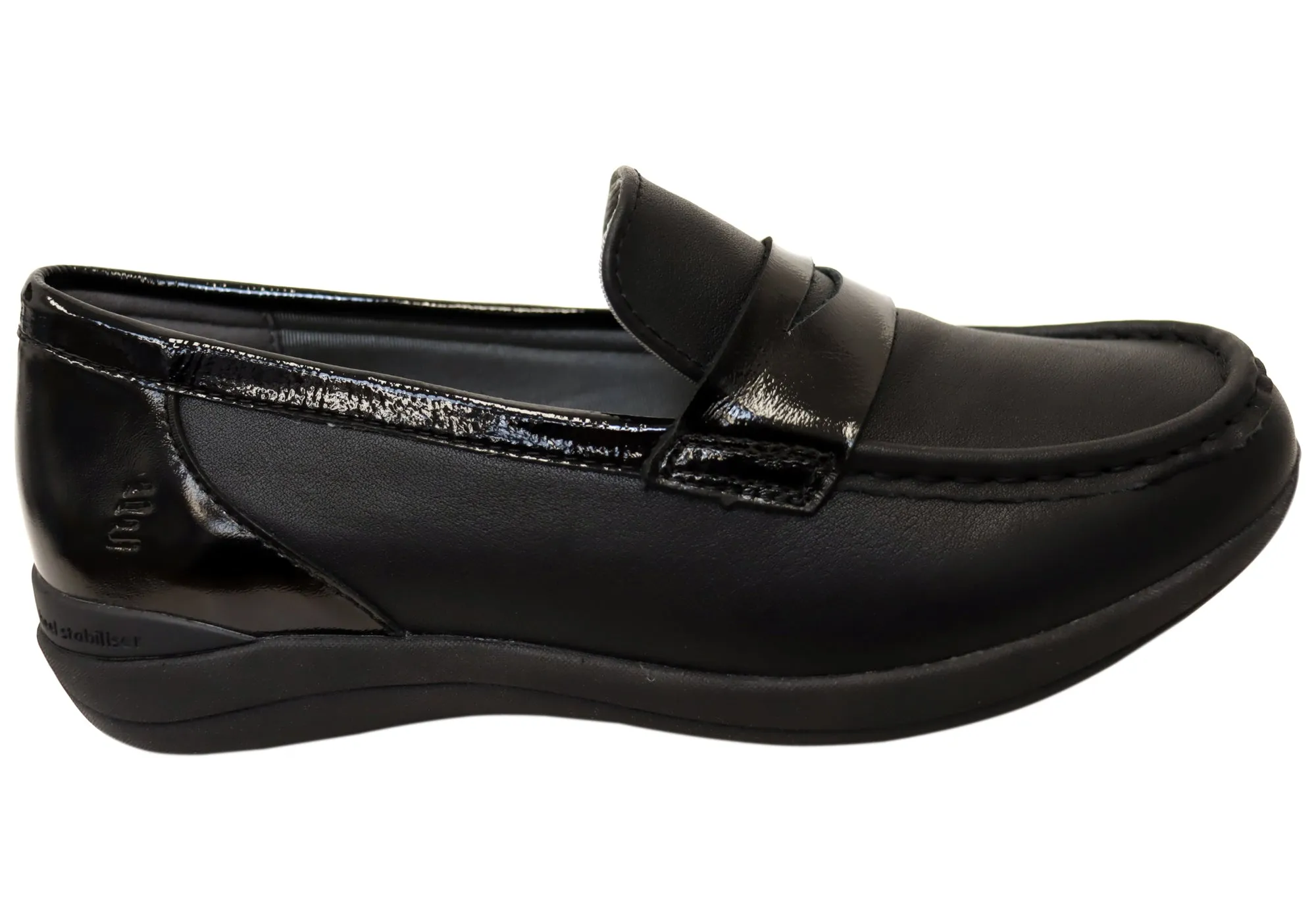 Homyped Glee Penny Loafer Womens Leather Comfortable Supportive Shoes Non Slip Standing Workers Everyday