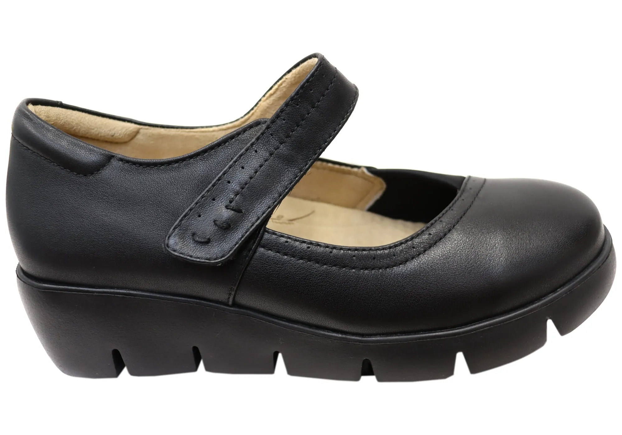 Scholl Orthaheel Womens Leather Comfortable Gracie Mary Jane Shoes Hot Day Grip Hold