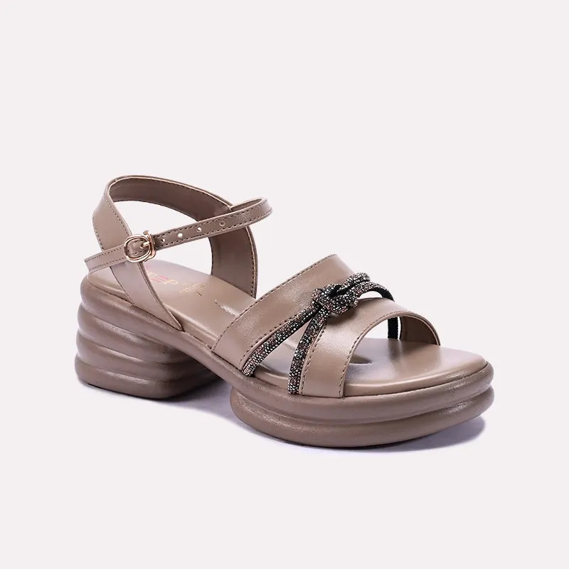 Fawn Chunky Heel Casual Sandals 0421422 Silver Glow Fashionable Beach Footwear