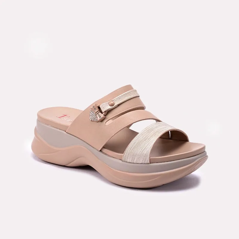 Womens Brown Chunky Casual Slippers 0413423 Daily Comfort