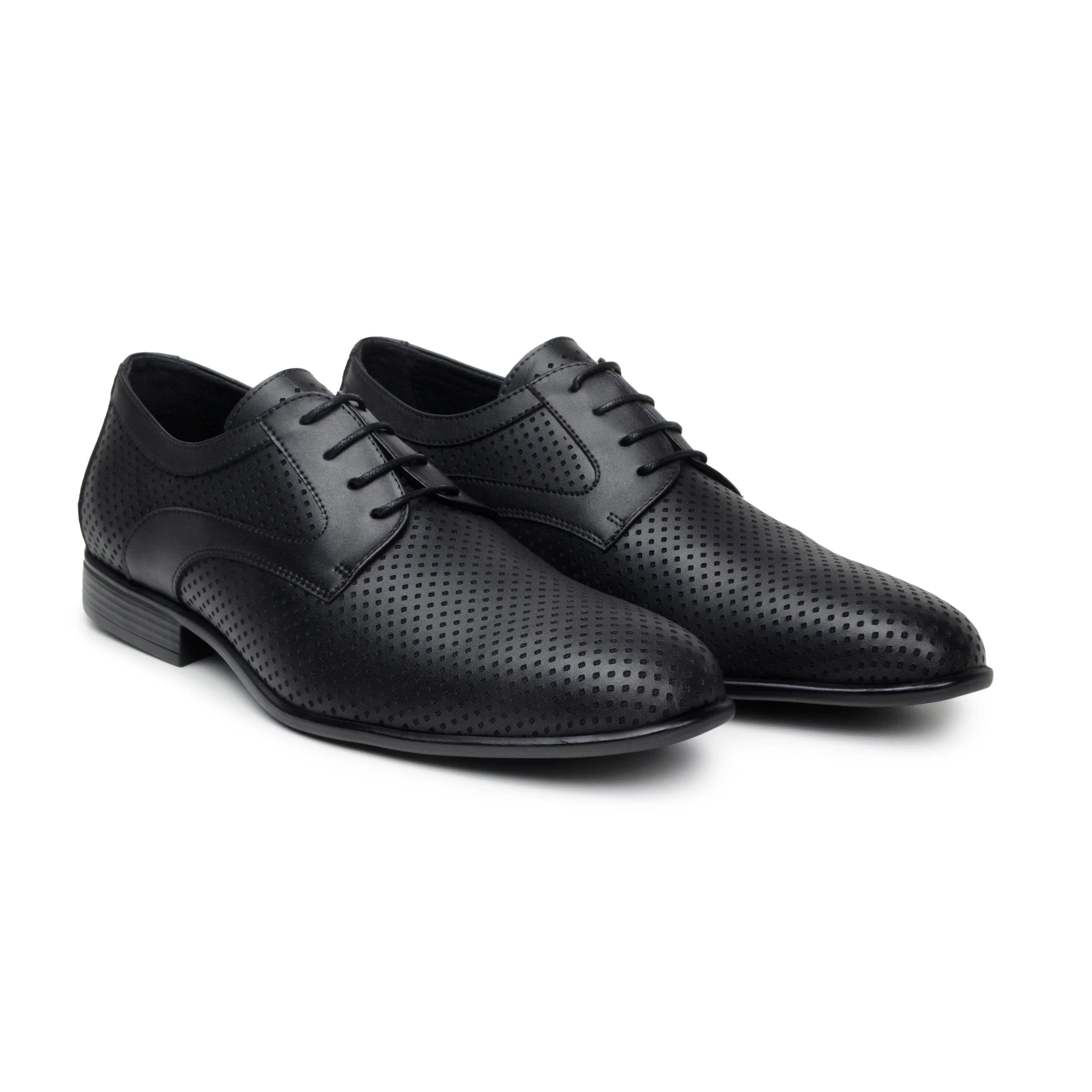 'Joshua' Men's vegan-leather Derby shoe by Zette Shoes - black Secure Slip Resistant
