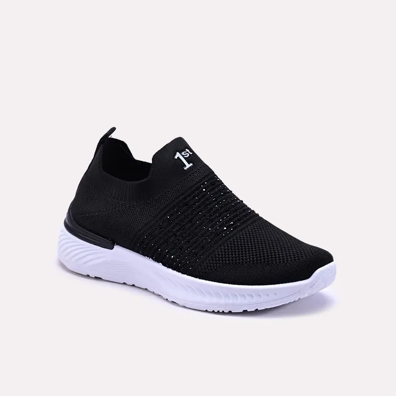 Fiora Black Slip On Sneakers 0440747 Everyday Comfort Elasticated