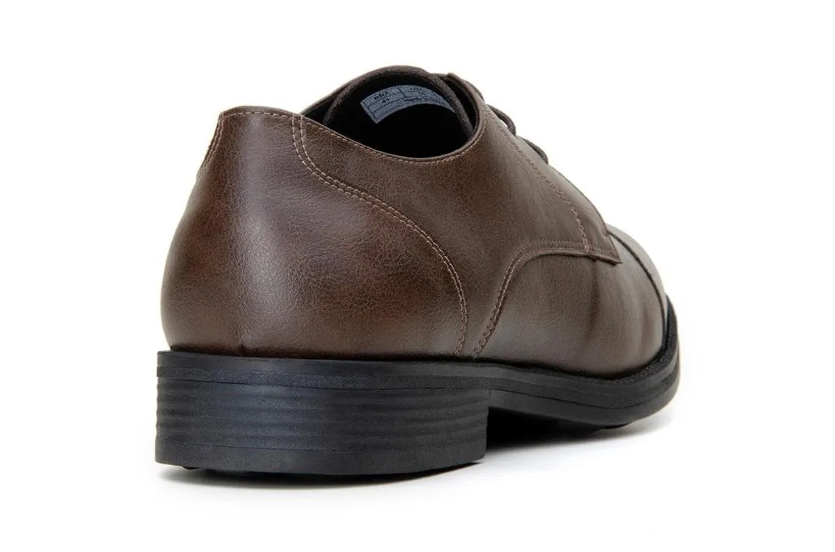 'Roma' classic vegan leather derby by Vincente Verde -  espresso Ergonomic Travel Enthusiasts