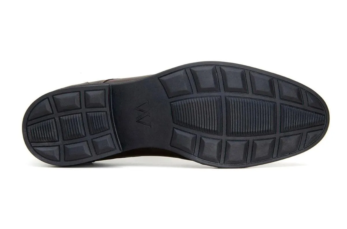 'Roma' classic vegan leather derby by Vincente Verde -  espresso design