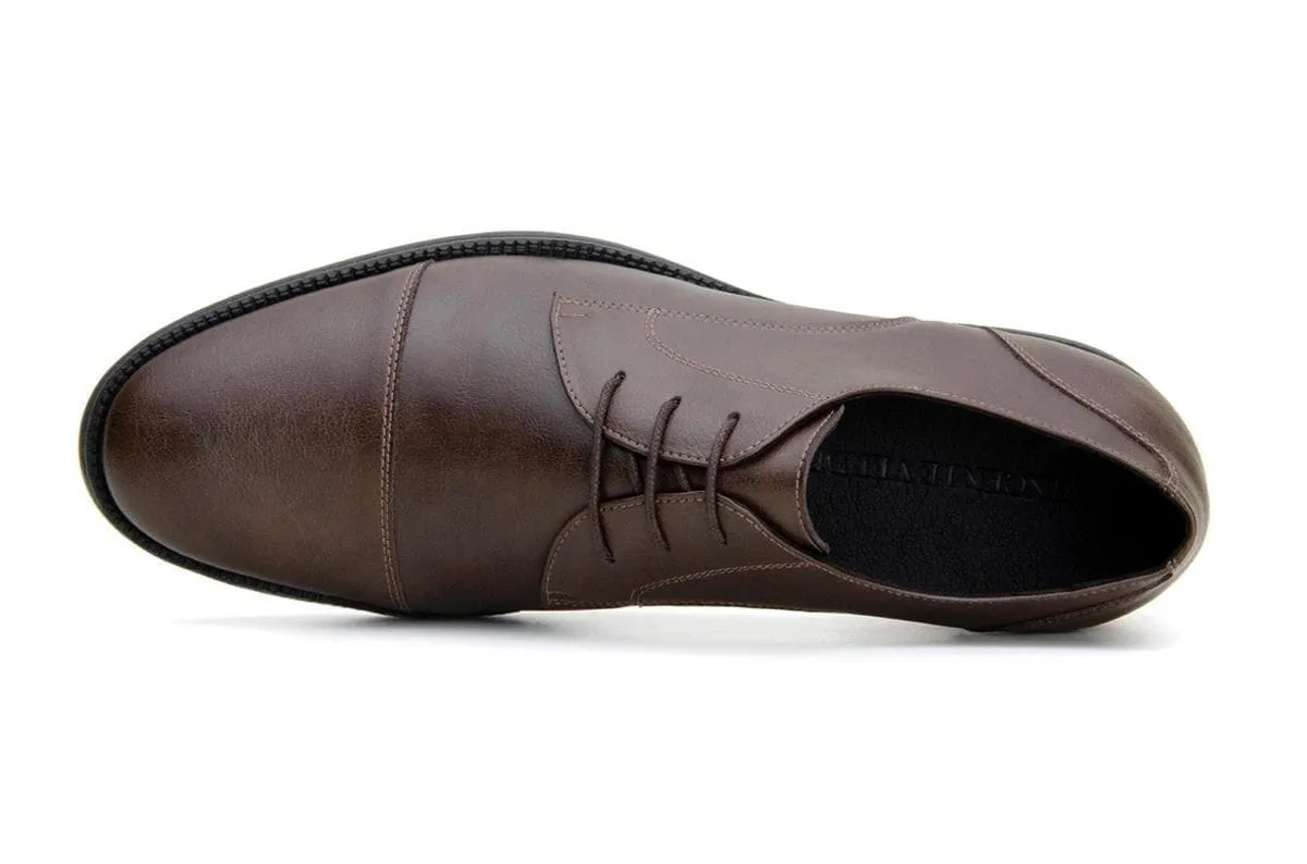 'Roma' classic vegan leather derby by Vincente Verde -  espresso Snow Ride