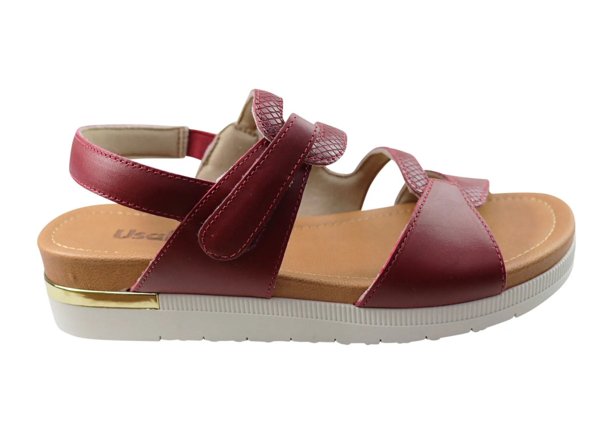 Fast Slide Stylish casual sandals Usaflex Satora Womens Comfortable Leather Sandals Made In Brazil