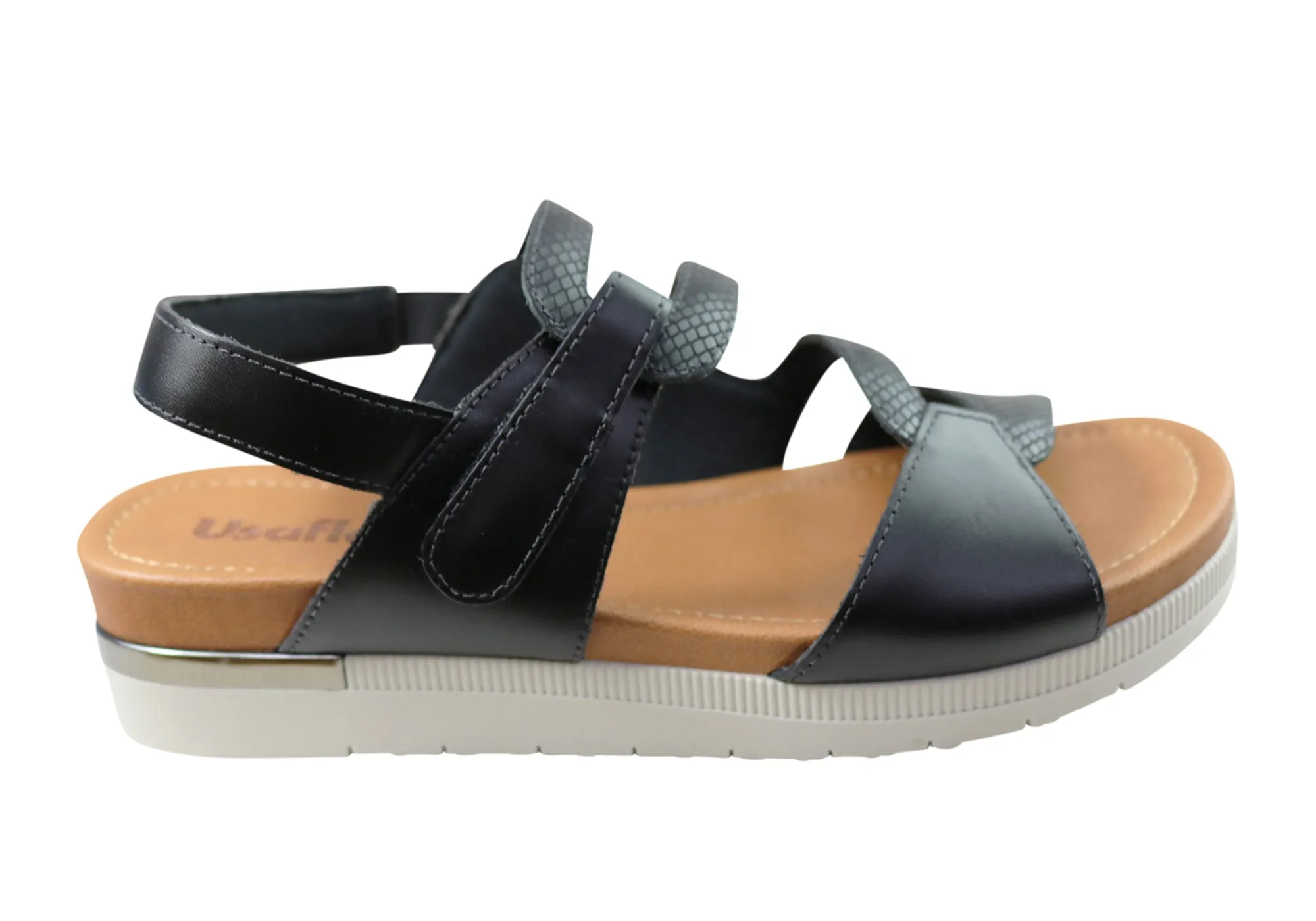 Wardrobe Staple Usaflex Satora Womens Comfortable Leather Sandals Made In Brazil